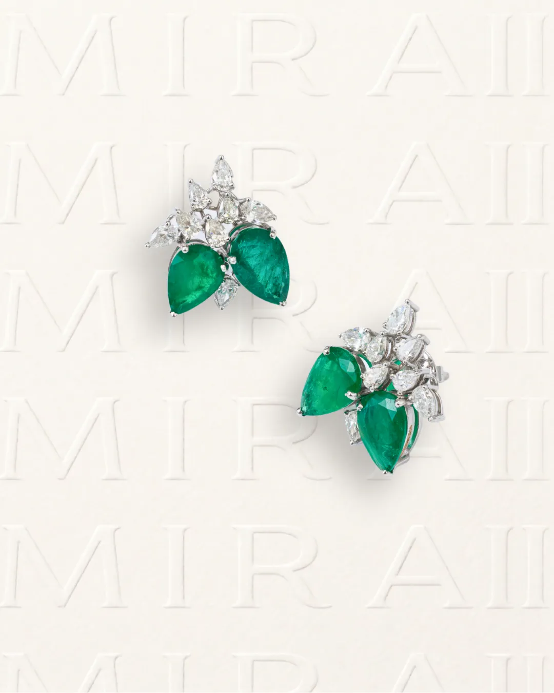 Winged Emerald Studs