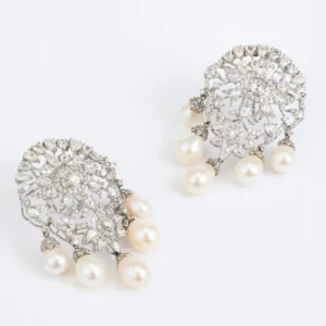 Midnight Floral Pearl Earrings