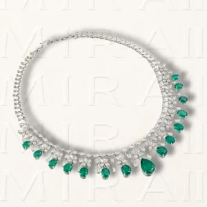 Emerald Fringe Necklace Set