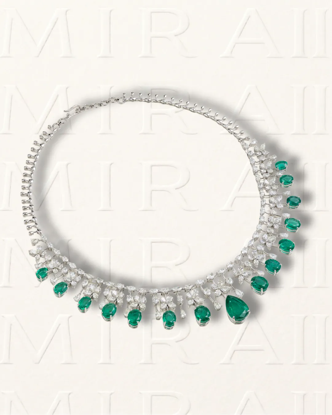 Emerald Fringe Necklace Set